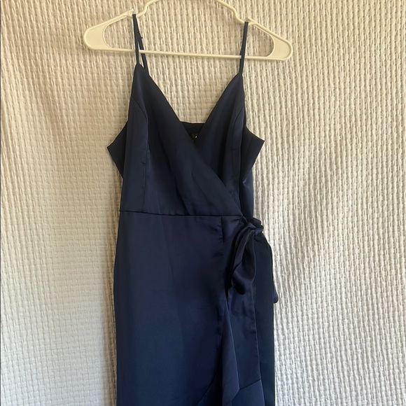 Aqua Midnight Blue Asymmetrical Dress - Picture 3 of 11
